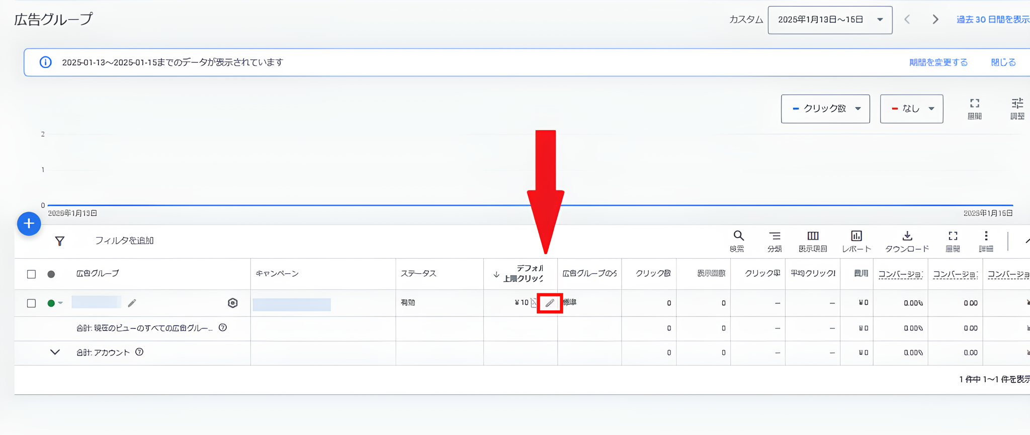 広告グループ画面