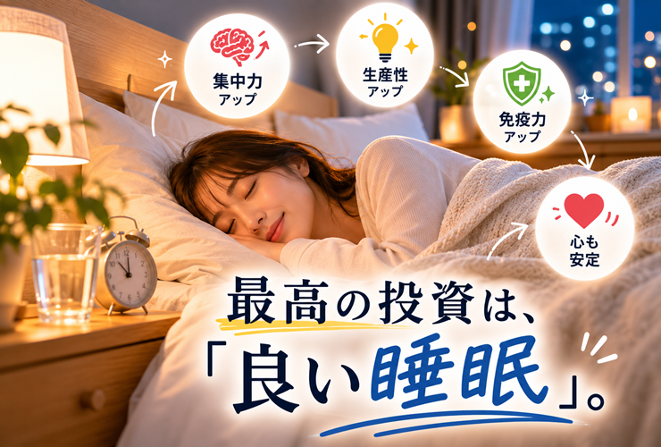 良い睡眠が最高の投資であるイメージ
