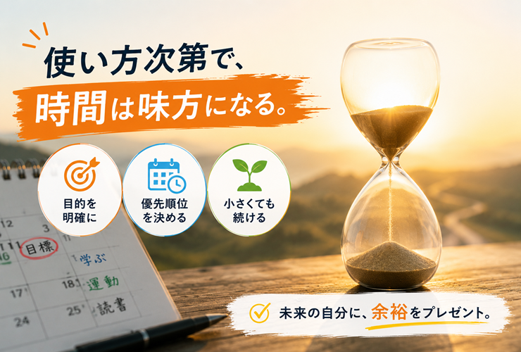 使い方次第で時間は味方になるイメージ