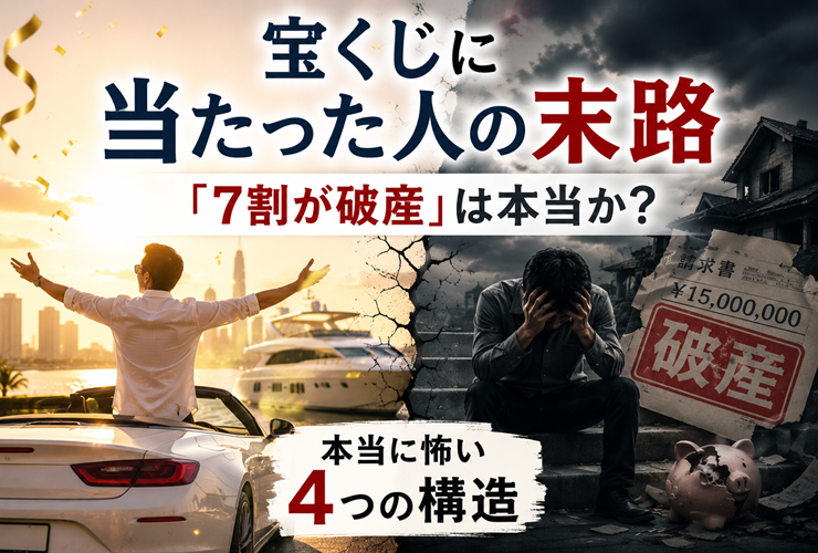 宝くじに当たった人の末路のイメージ