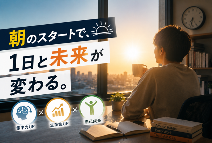 朝のスタートで1日と未来が変わるイメージ