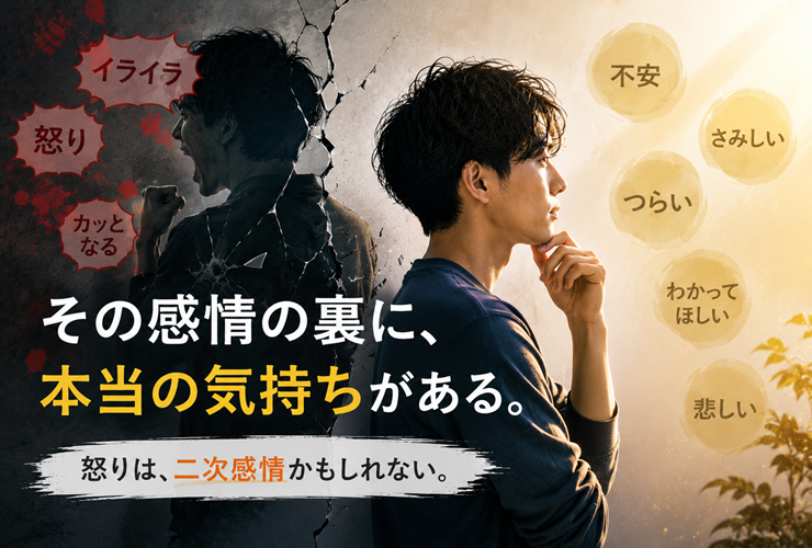 自分の感情の裏に本当の気持ちがあるイメージ