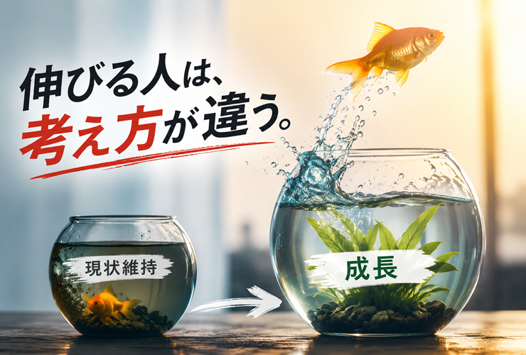 伸びる人は考え方が違うイメージ
