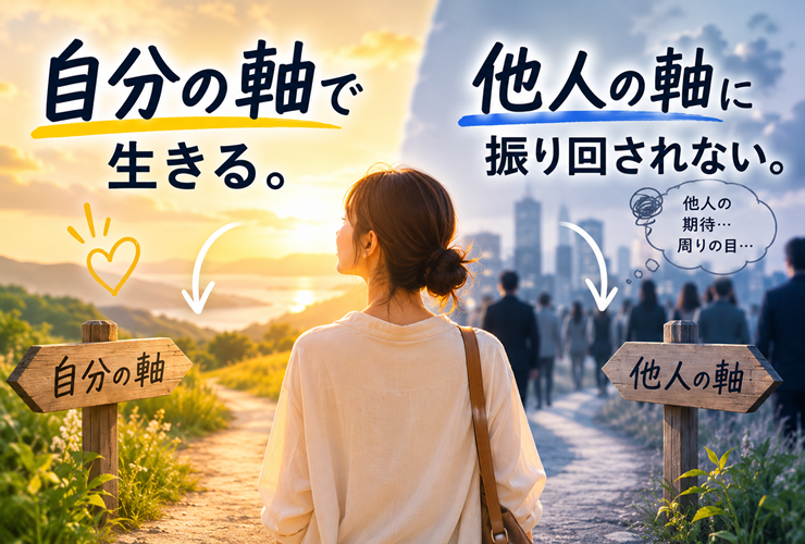 他人軸と自分軸のイメージ