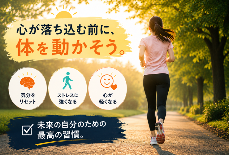 心が落ち込む前に体を動かすイメージ