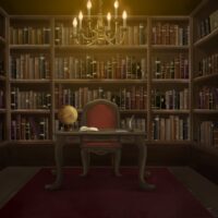 本棚のある書斎部屋