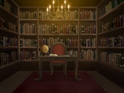 本棚のある書斎部屋
