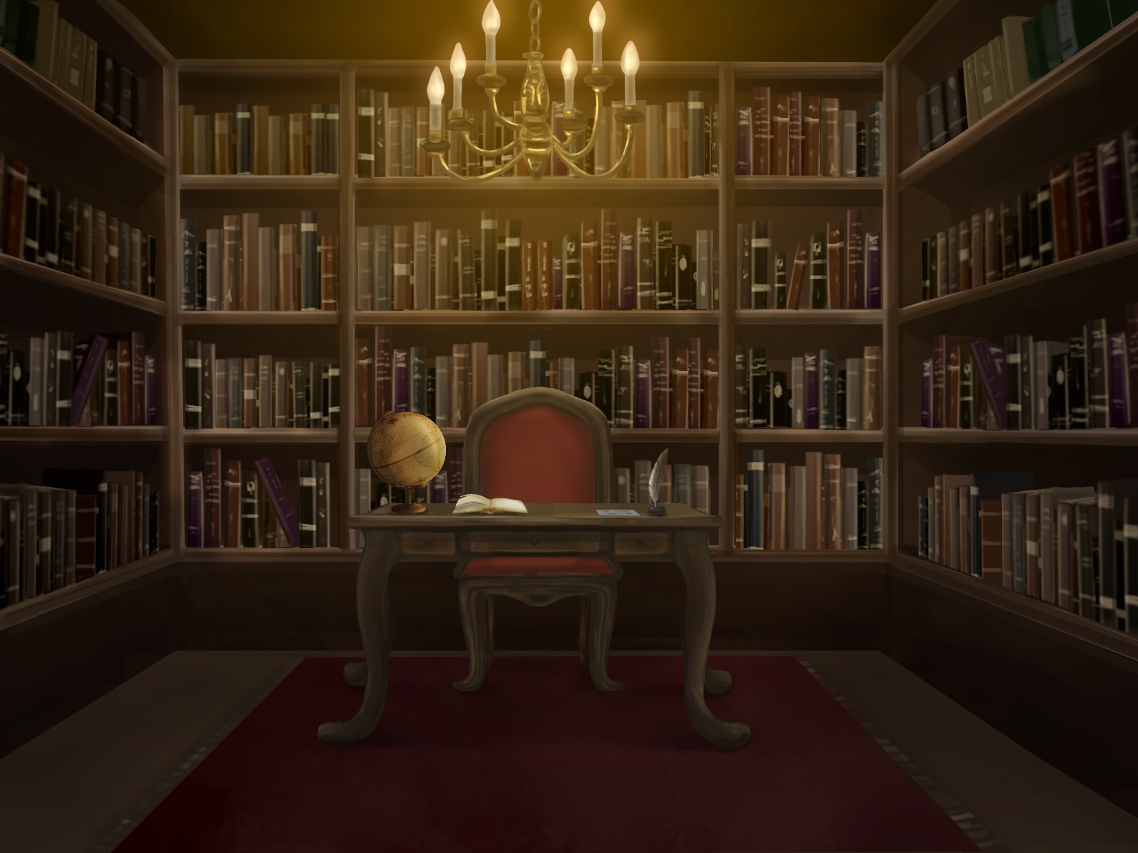 本棚のある書斎部屋