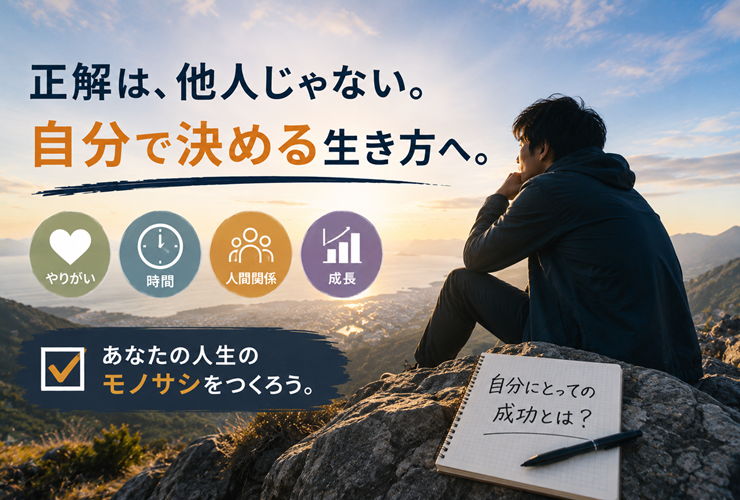 自分の人生のモノサシをつくるイメージ