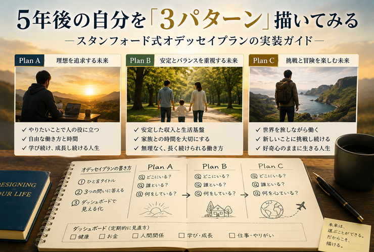 5年後の自分を「3パターン」描くイメージ