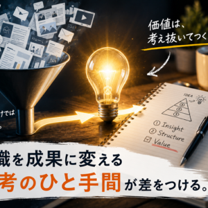 知的生産とは何か──情報は「仕入れ」にすぎない。価値に変えるプロセスの全体像