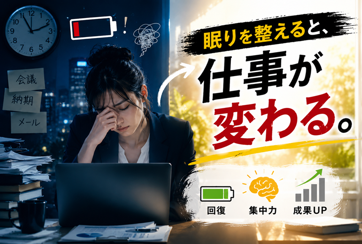眠りを整えると仕事が変わるイメージ