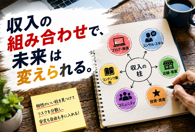 収入の組み合わせで未来は変えられるイメージ