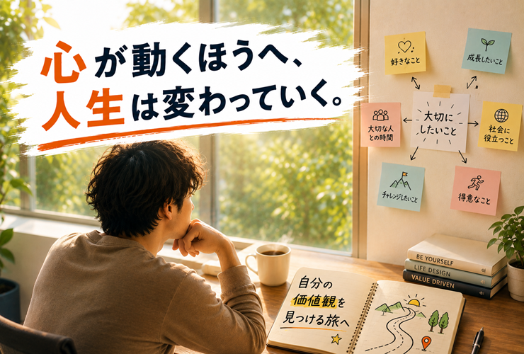 心が動くほうへ人生は変わっていくイメージ