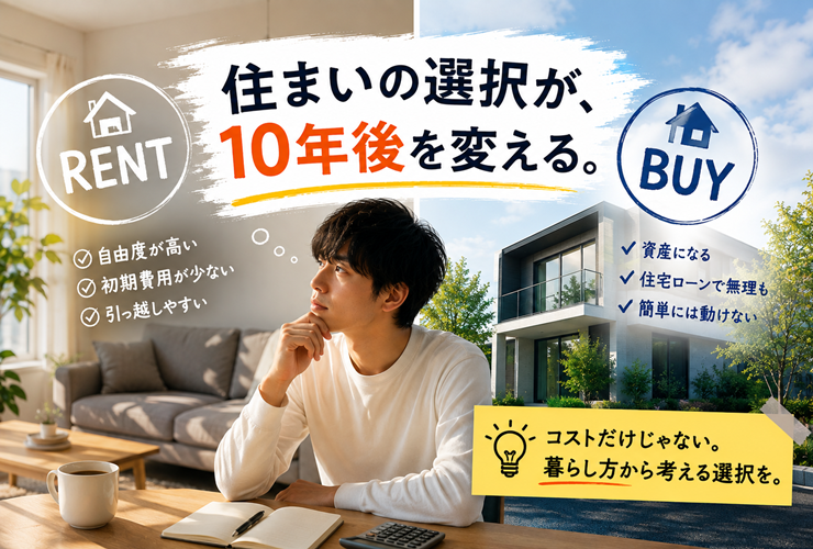 住まいの選択が10年後を変えるイメージ