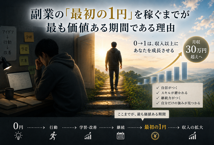 副業の「最初の1円」を稼ぐまでのイメージ