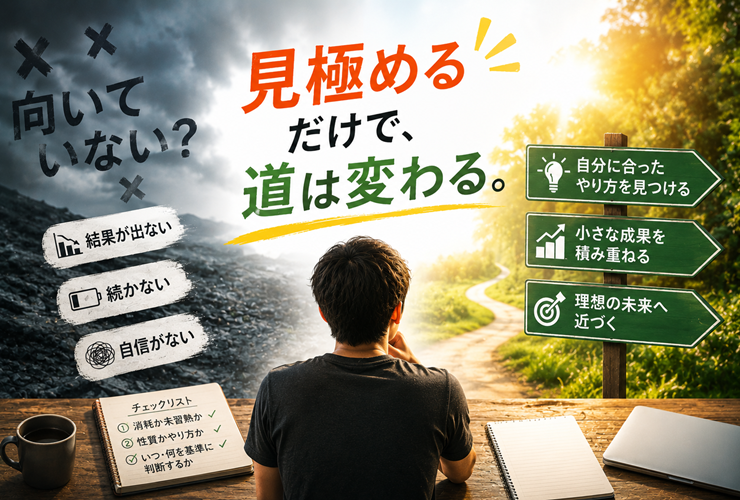 見極めるだけで道は変わるイメージ