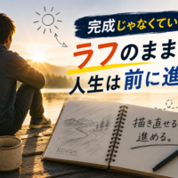 ラフのままで人生は前に進むイメージ