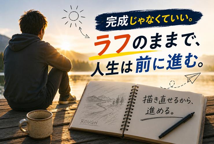 ラフのままで人生は前に進むイメージ