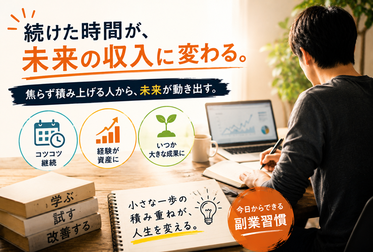 小さな一歩の積み重ねが人生を変えるイメージ