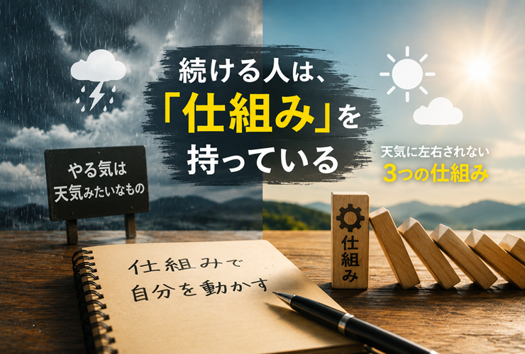 仕組みで自分を動かすイメージ