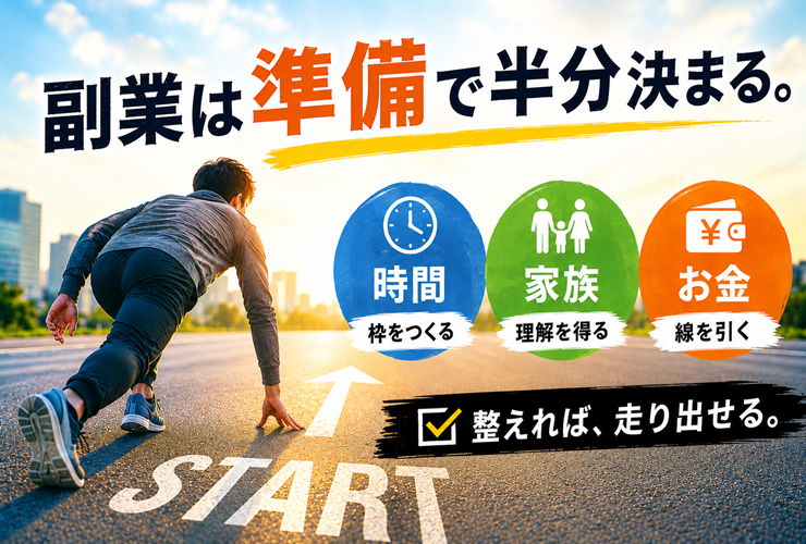 副業の成否は準備で決まるイメージ