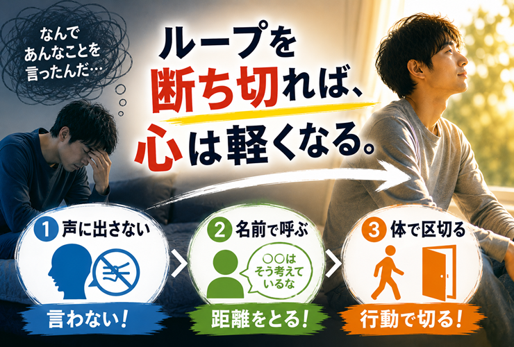ループを断ち切れば心は軽くなるイメージ