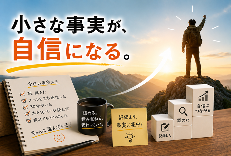 小さな事実が自信になるイメージ