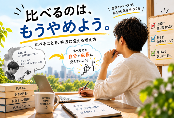 比べることを味方に変える考え方のイメージ