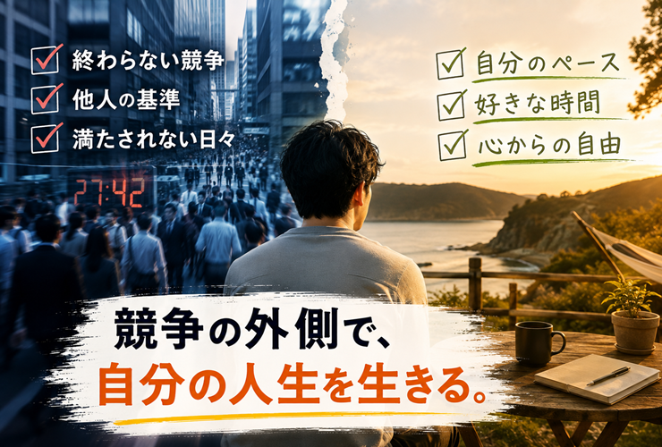 競争の外側で自分の人生を生きるイメージ