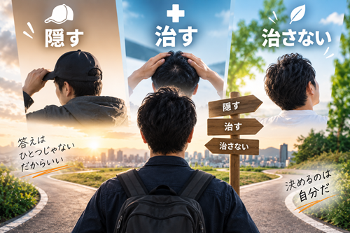 隠す、治す、治さない、どれかを自分で決めるイメージ