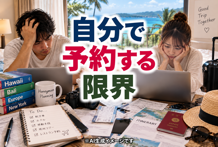 ハネムーンを自分で予約する限界のイメージ