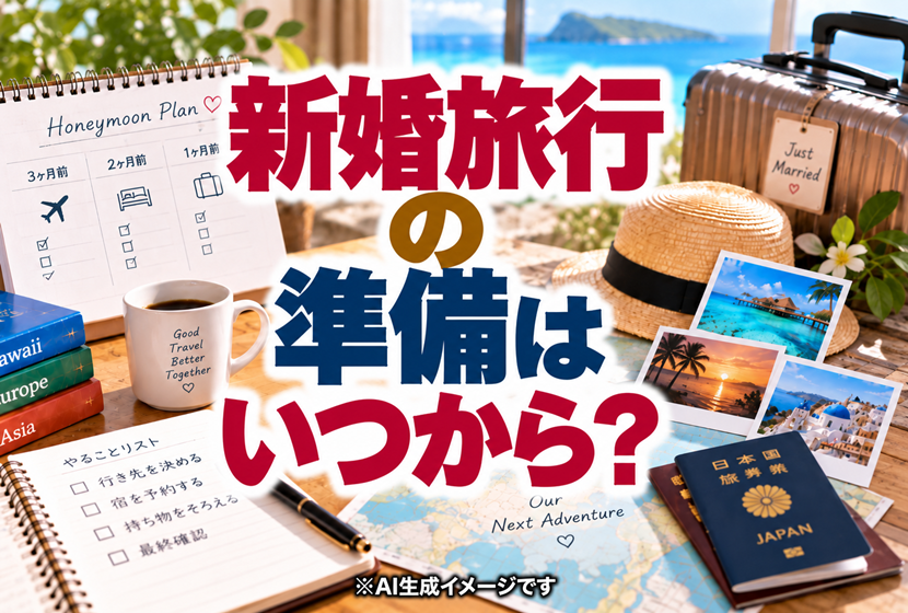 ハネムーンの準備スケジュールのイメージ