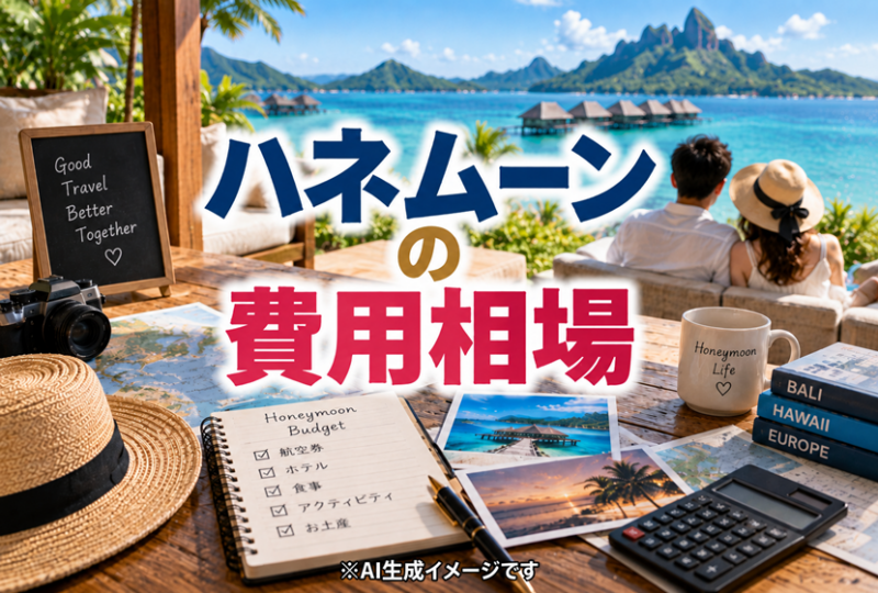 ハネムーンの費用相場のイメージ