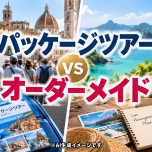 パッケージツアーとオーダーメイドの違い｜ハネムーンはどちらが向く？