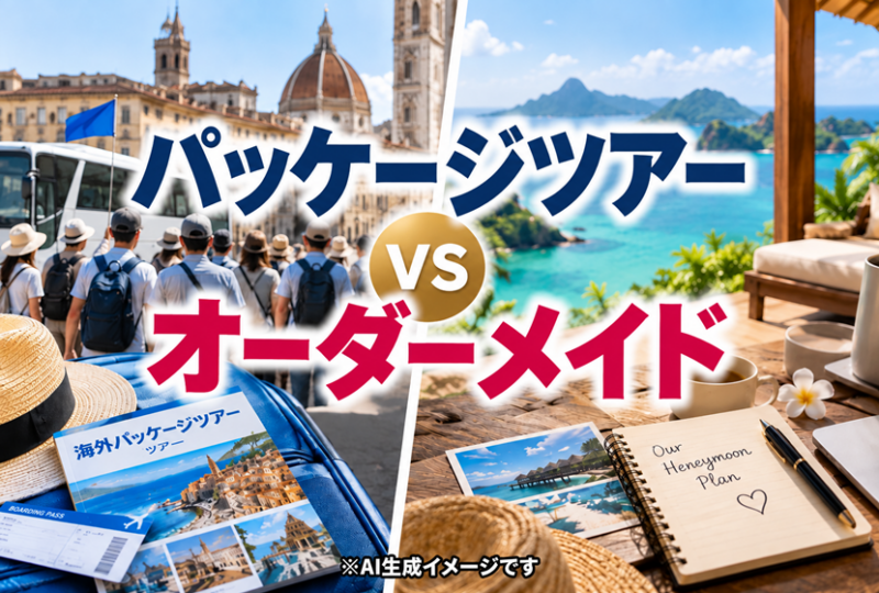 パッケージツアーvsオーダーメイドのイメージ