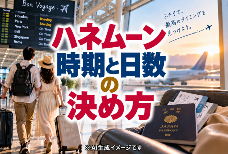 ハネムーンの時期と日数の決め方のイメージ